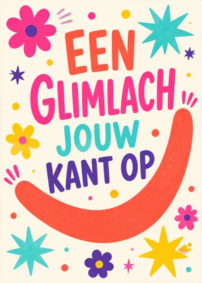 Een glimlach jouw kant op