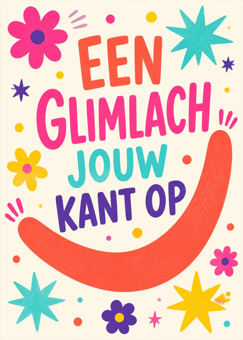 Een glimlach jouw kant op