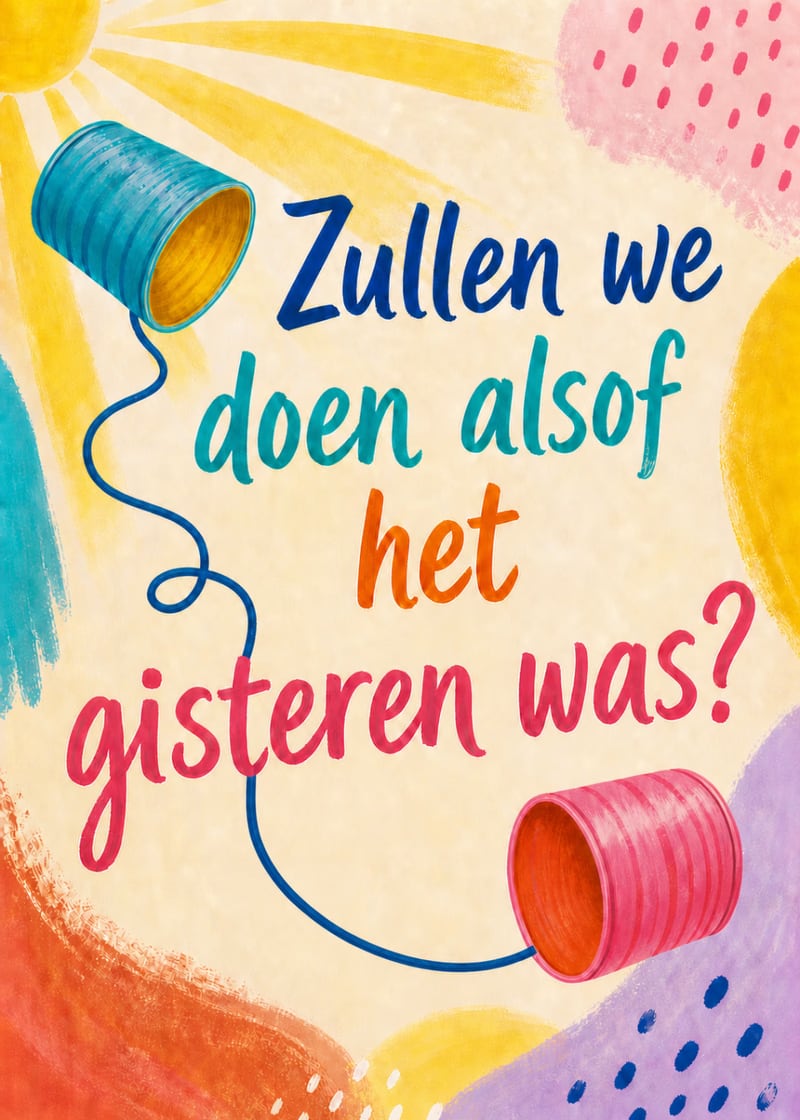 Zullen we doen alsof het gisteren was?